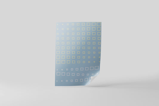 Print Technology Abstract Square Sizes Blue Yellow Illustration 60x90cm