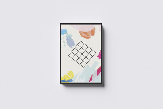 Print Abstract Square & Brushstrokes Of Paint Illustration 60x90cm