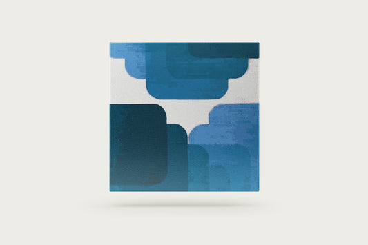 Print Abstract Squares Gradient Blue Retro 80x80cm