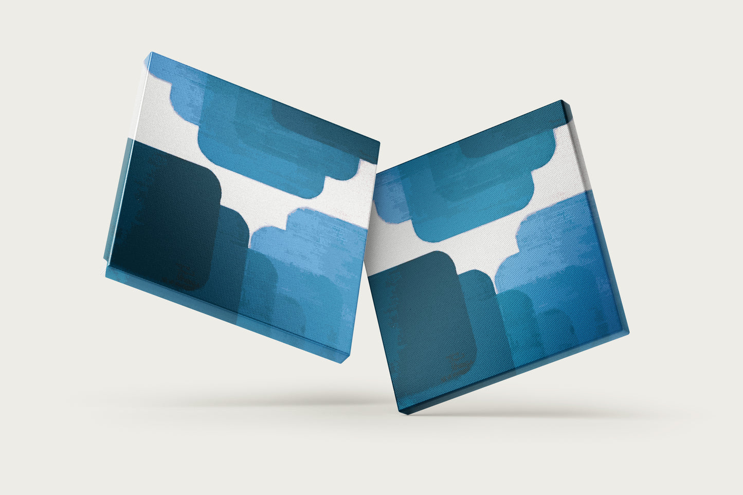 Print Abstract Squares Gradient Blue Retro 80x80cm