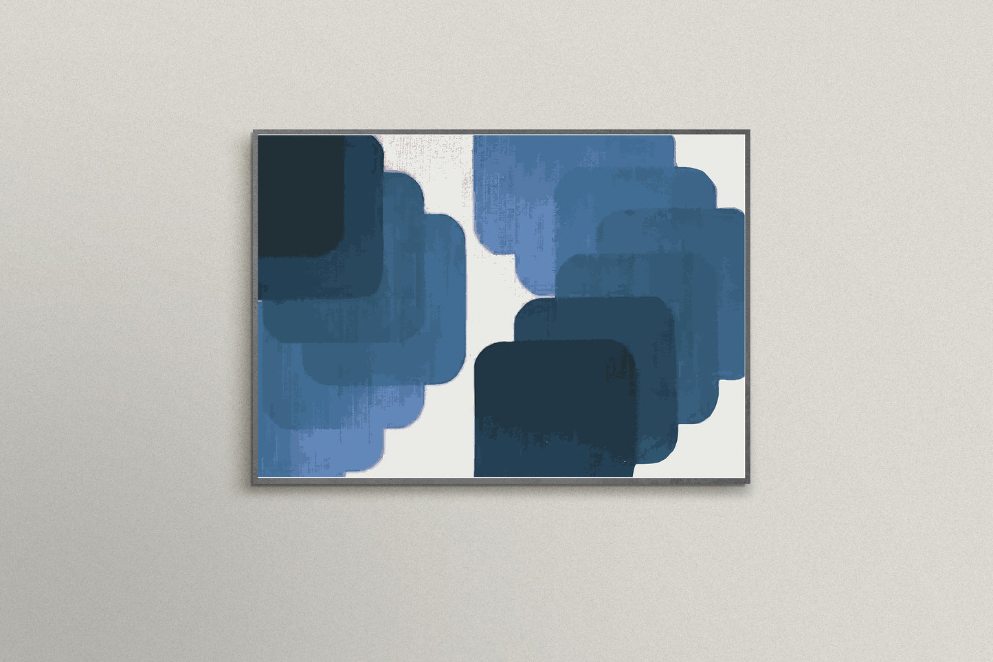 Print Abstract Squares Gradient Blue Retro 80x80cm