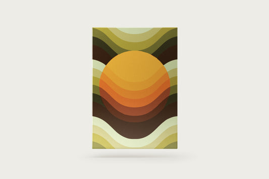 Print Abstract Sunset Waves Retro 45x60cm