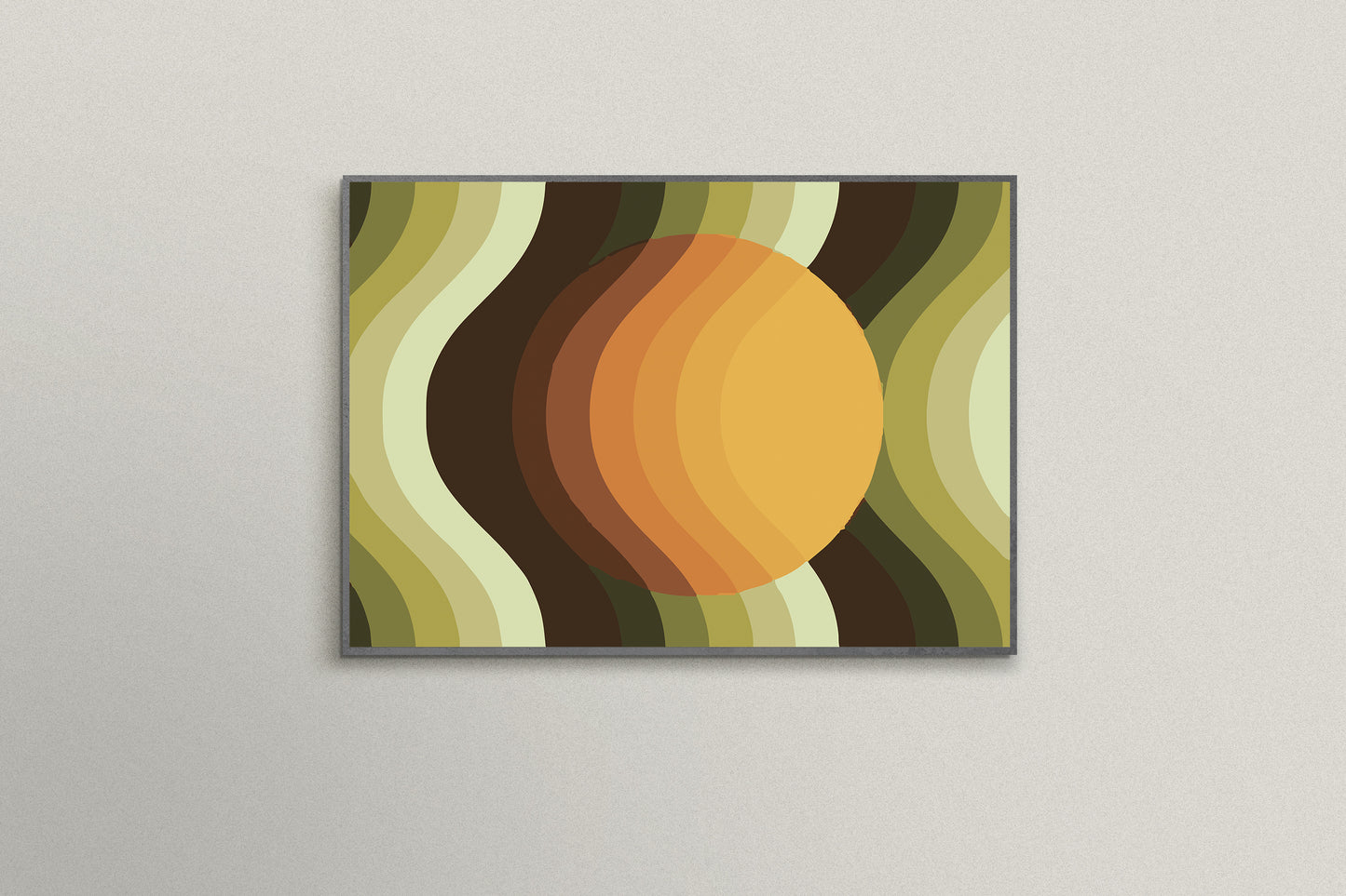 Print Abstract Sunset Waves Retro 45x60cm