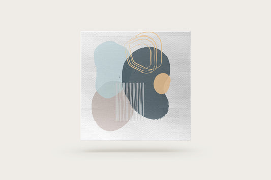 Print Abstract Three Dots Green Grey Blue Paint 100x100cm