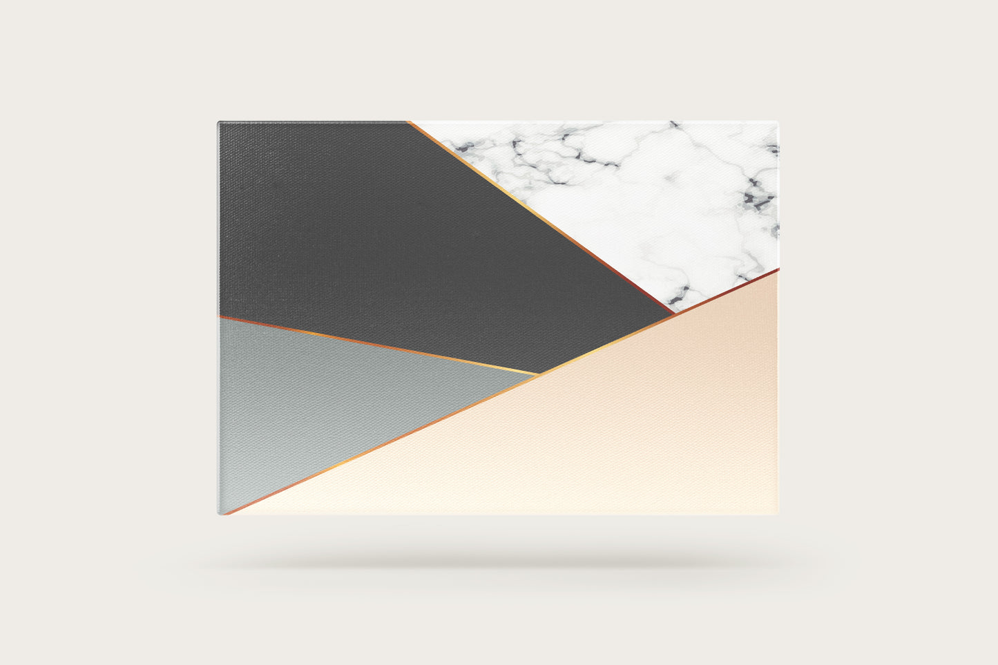 Print Abstract Triangle Grey Golden 120x80cm