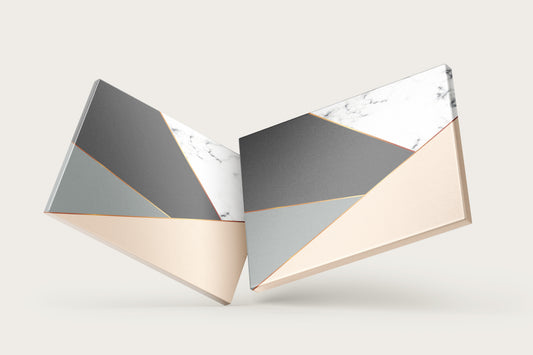 Print Abstract Triangle Grey Golden 120x80cm
