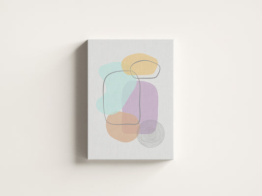 Print Abstract Turquoise Purple Yellow Orange Dots Paint 60x90cm