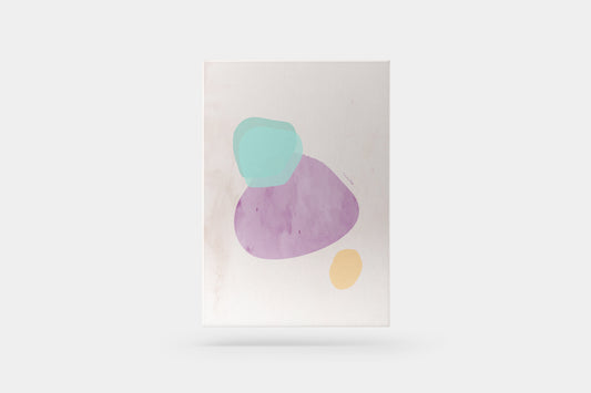 Print Abstract Turquoise & Purple Dots Illustration 55x65cm