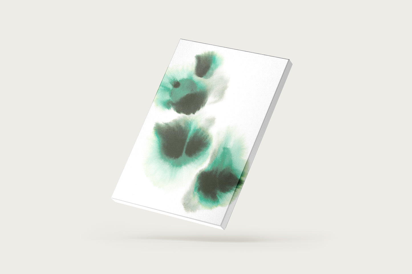 Print Abstract Watercolor Dots Green 40x50cm