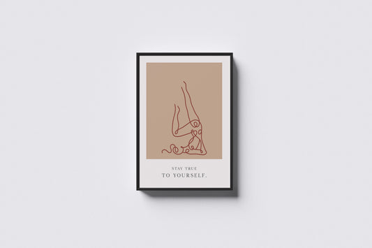 Print Abstract Woman Figure Stay True To Yourself Illustration 40x55cm