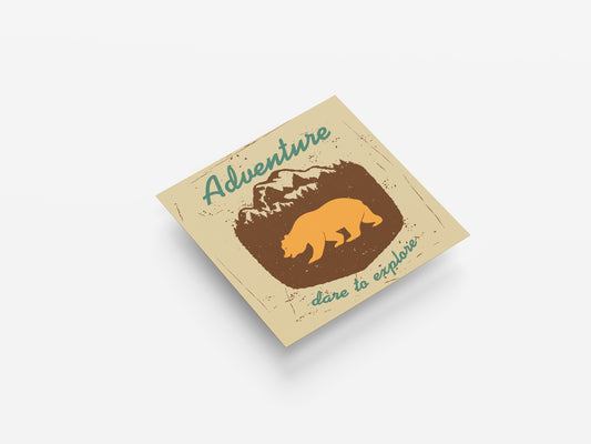 Print Animal Bear Adventure Dare To Explore Illustration 37x36cm