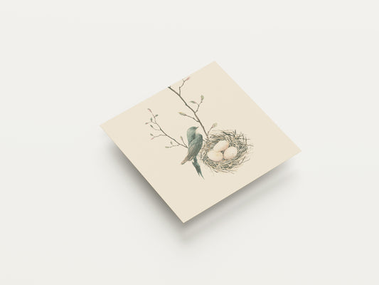 Print Animal Blue Bird Vintage Paint 43x43cm