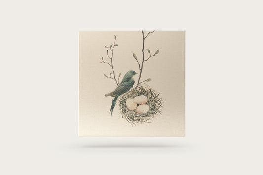 Print Animal Blue Bird Vintage Paint 43x43cm