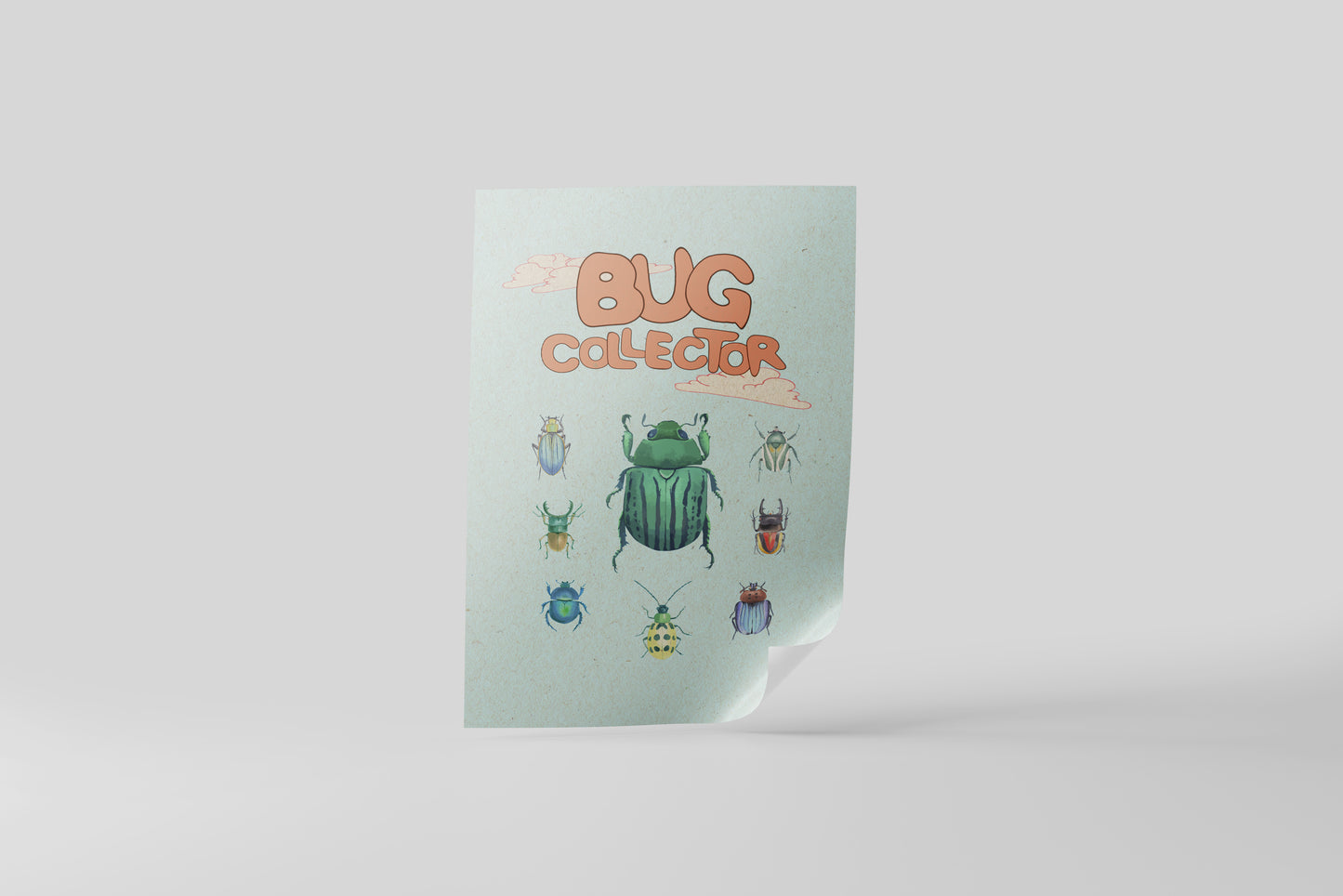 Print Animal Bug Collector Illustration 125x240cm