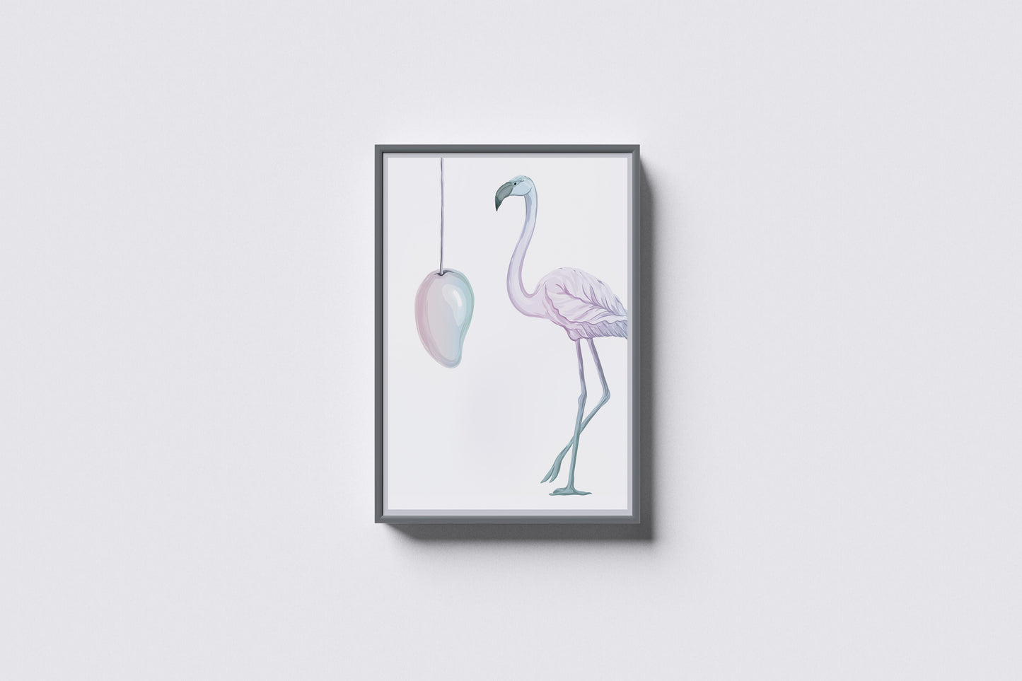 Print Animal Flamingo & Mango Modern Illustration 40.6x50.8cm