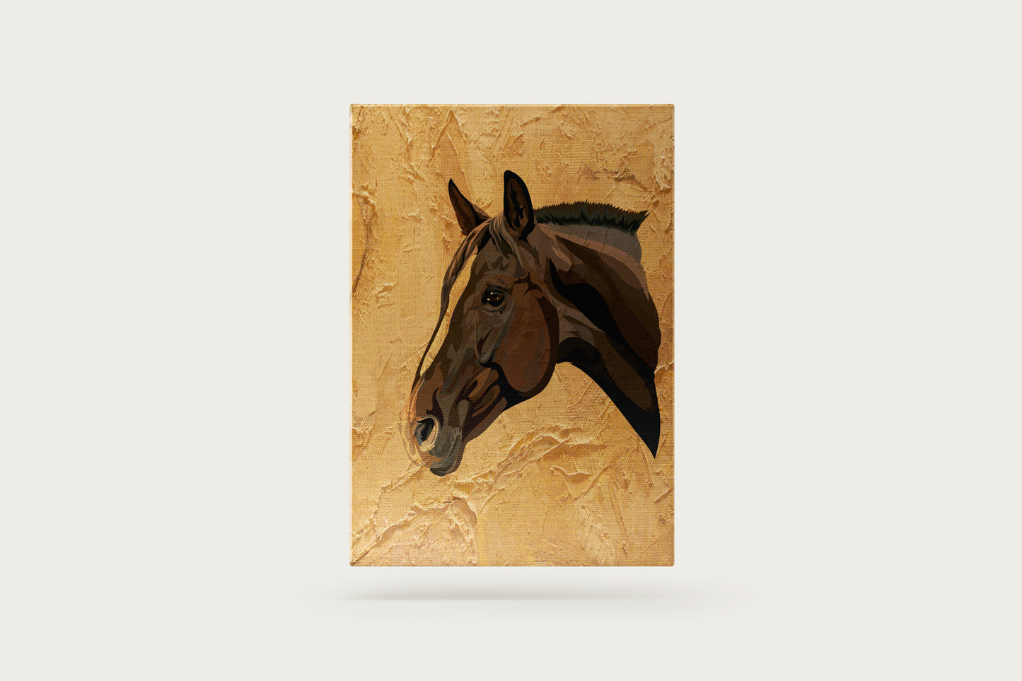 Print Animal Horse Brown Illustration 50x60cm