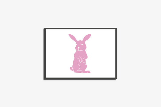 Print Animal Pink Bunny Cartoon 27.9x21.5cm
