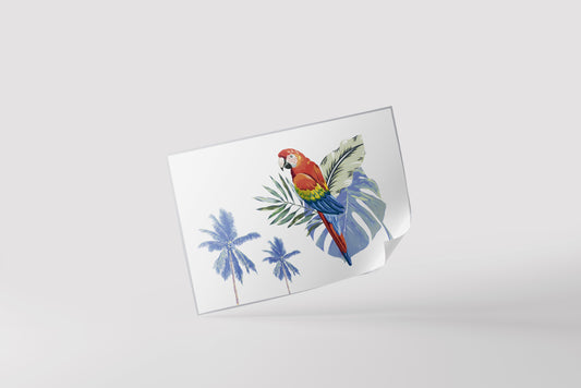 Print Animal Red Parrot Modern Illustration 91.4x60.9cm