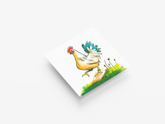 Print Animal Rooster Illustration 36x36cm