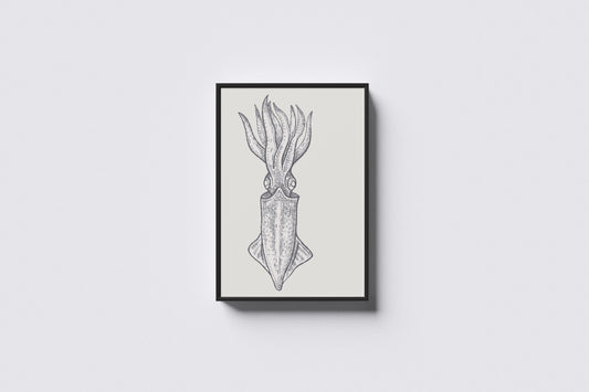Print Animal Squid Minimalist 60x90cm