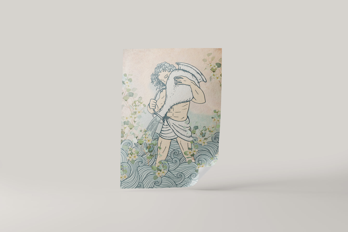 Print Aquarius Card Vintage Illustration 57x83cm