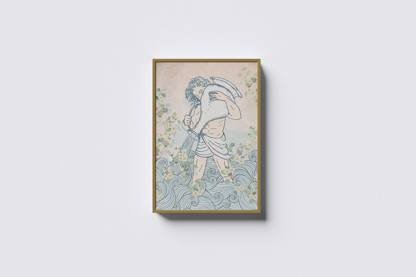 Print Aquarius Card Vintage Illustration 57x83cm