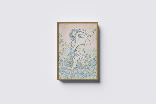 Print Aquarius Card Vintage Illustration 57x83cm