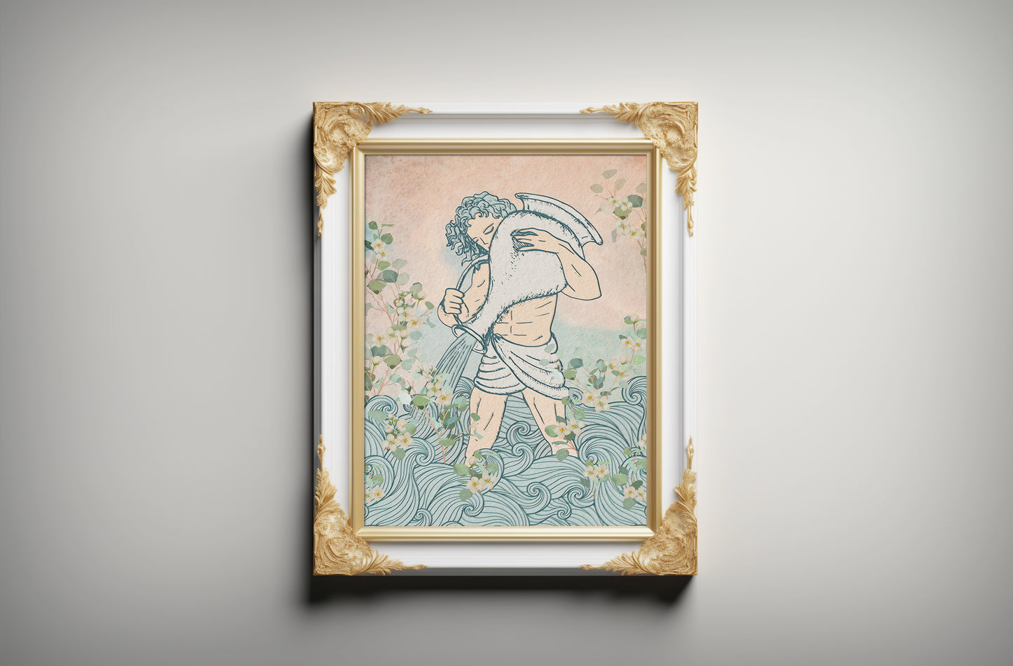 Print Aquarius Card Vintage Illustration 57x83cm
