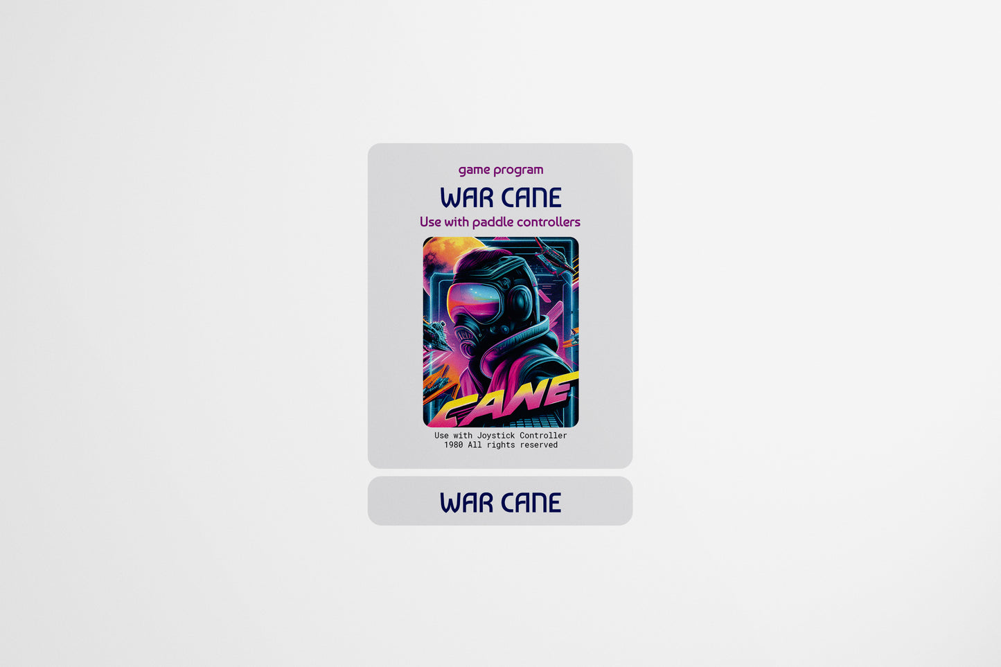 Print Atari Video Game Sticker War Cane 7x10.1