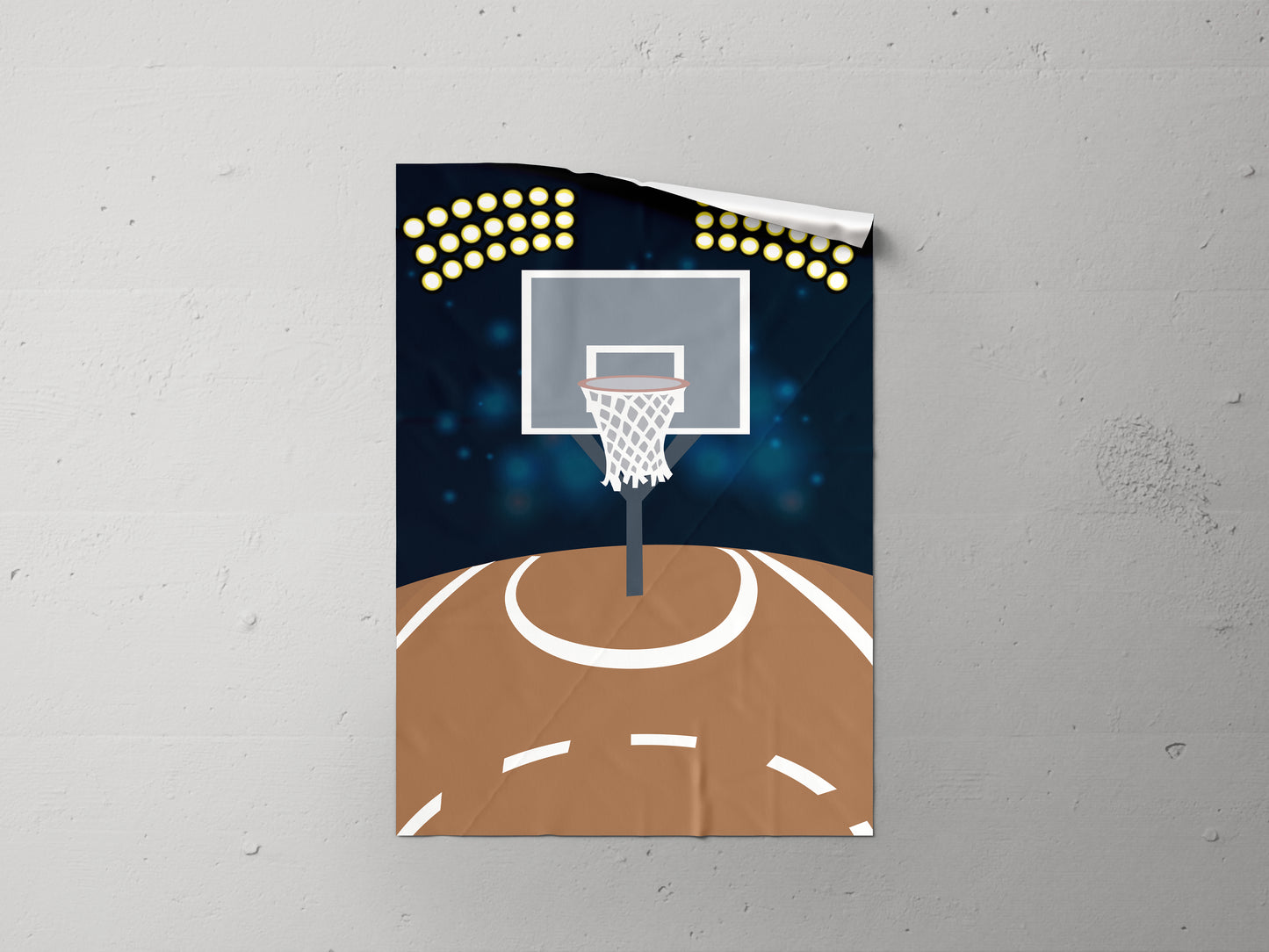 Print Sports Basketball Goal Stadium Illustration 75x112cm
