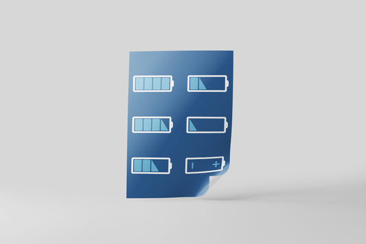 Print Technology Battery Levels Blue Illustration 60x90cm