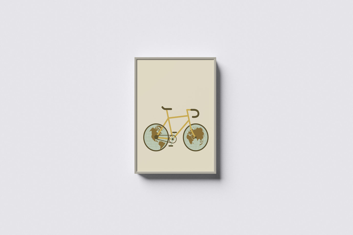 Print Bicycle World Wheels Illustration 30x40cm