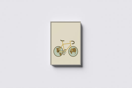 Print Bicycle World Wheels Illustration 30x40cm