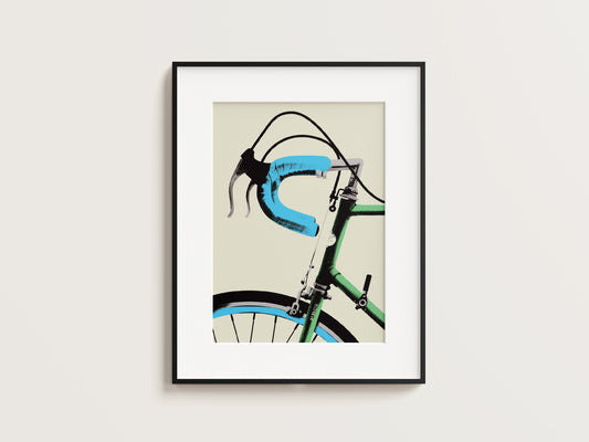 Print Bike Blue Green PopArt 30x37cm