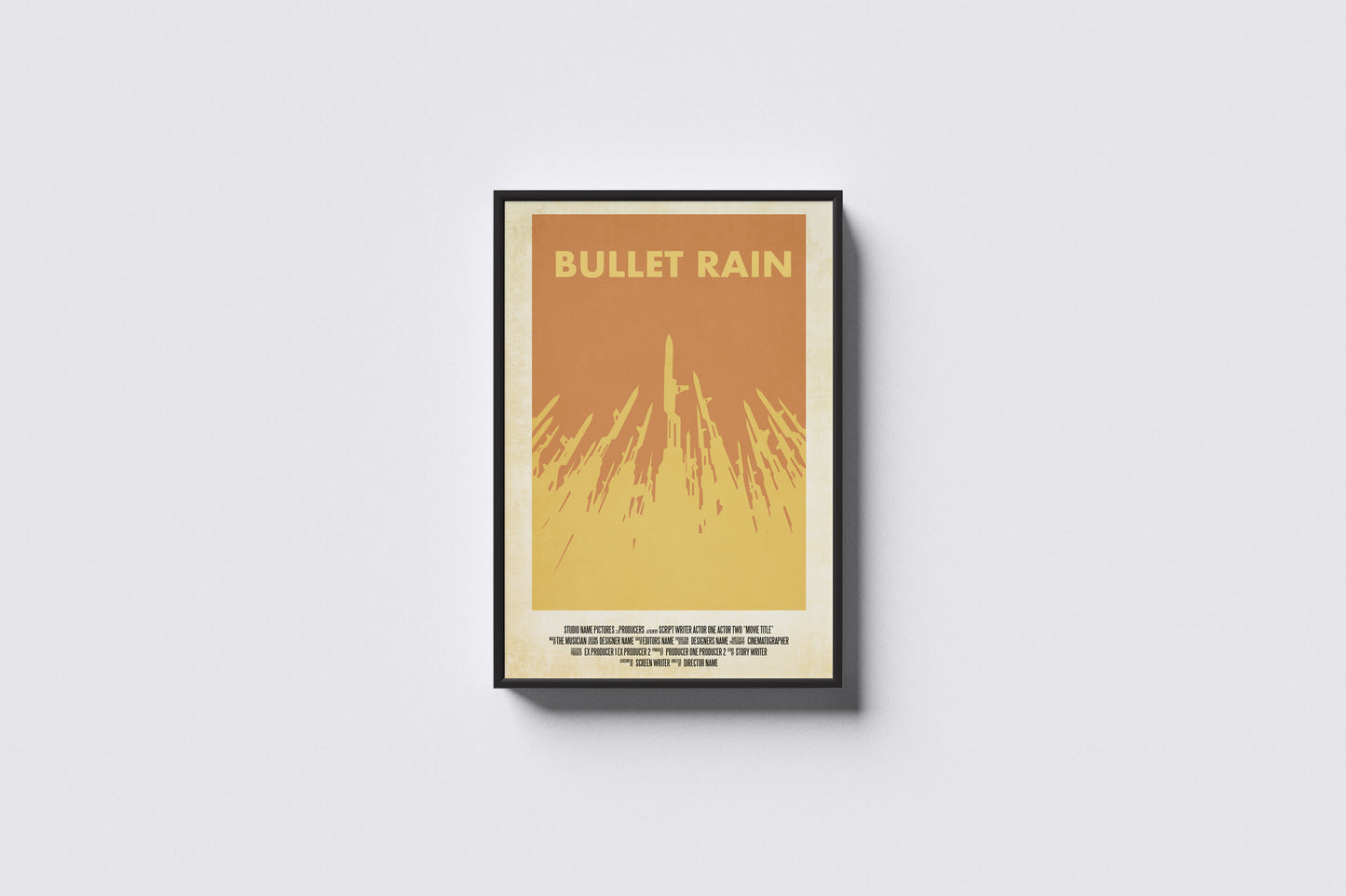 Print Cinematic Poster Bullet Rain Retro Advertisement 60x90cm