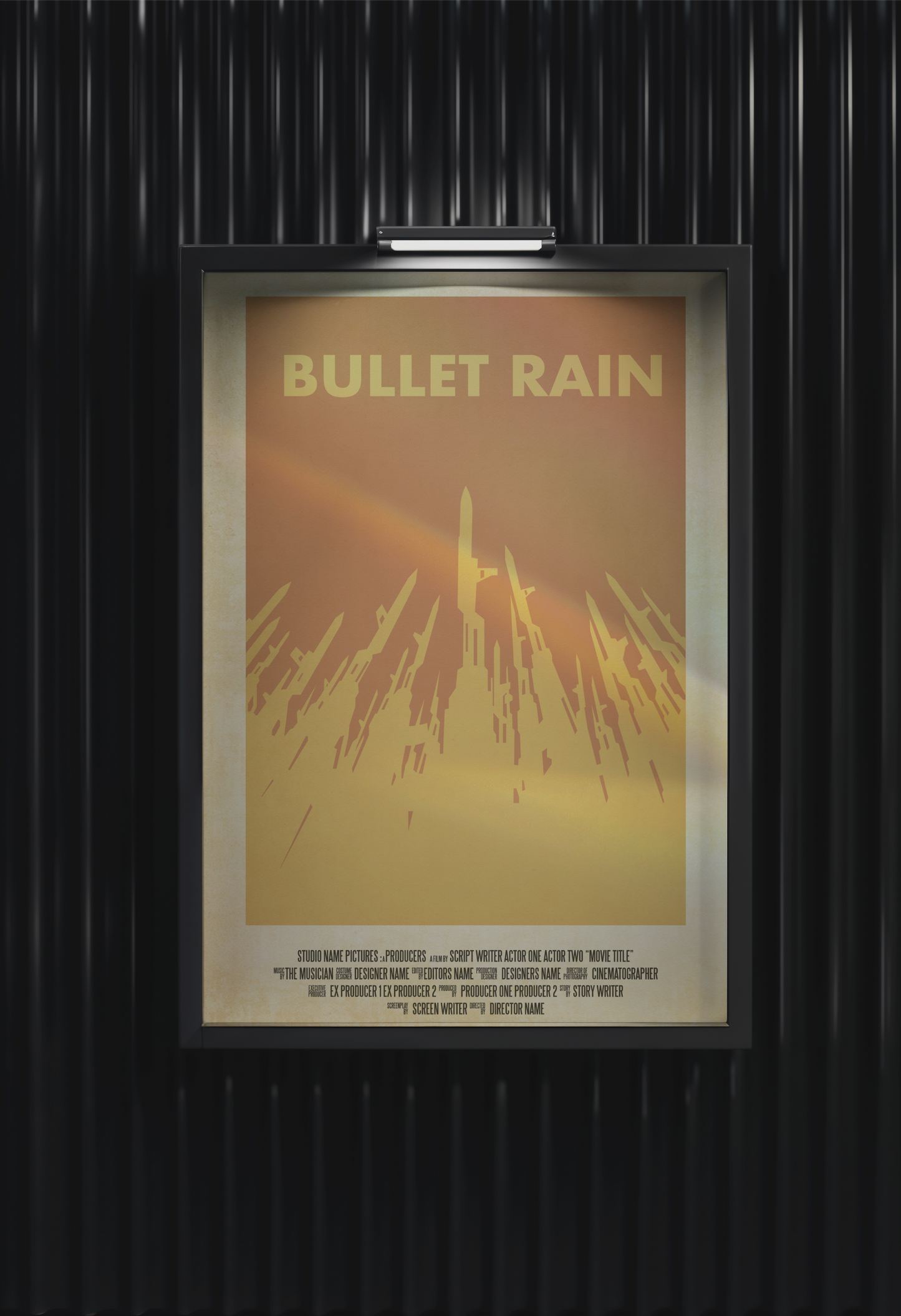 Print Cinematic Poster Bullet Rain Retro Advertisement 60x90cm