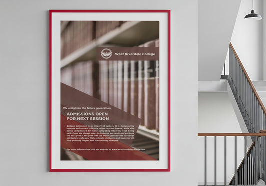 Print School College Admissions Advertisement 60x90cm
