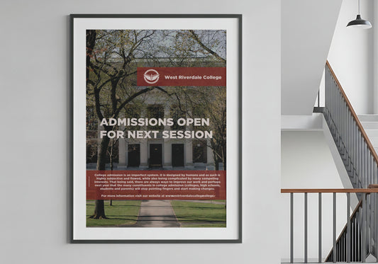 Print School College Admissions Advertisement 60x90cm