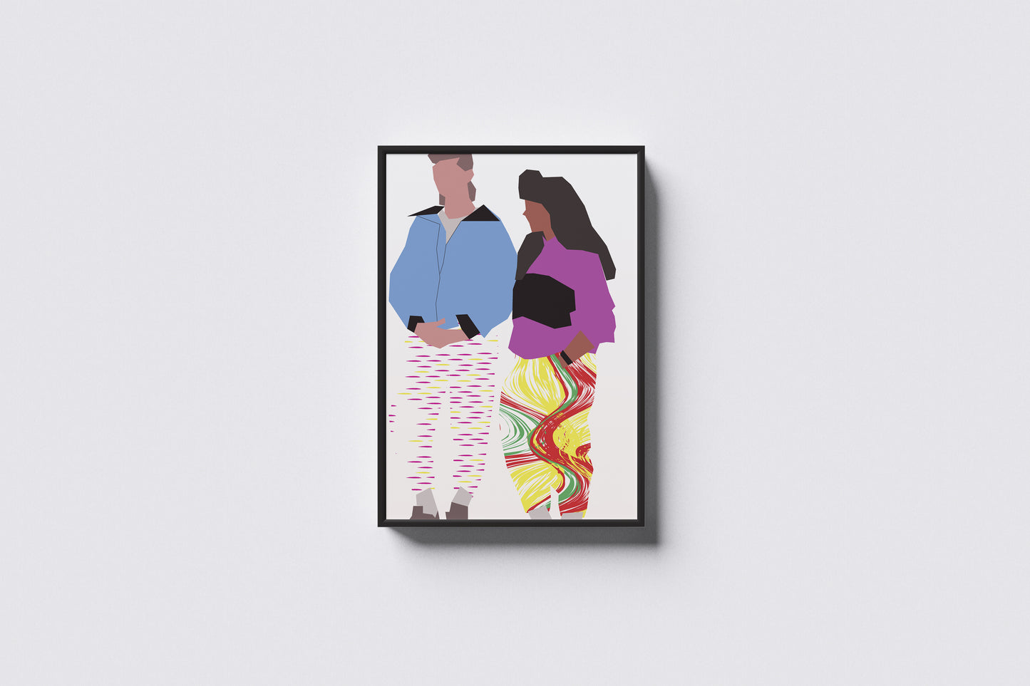 Print Couple Retro Illustration 60x90cm