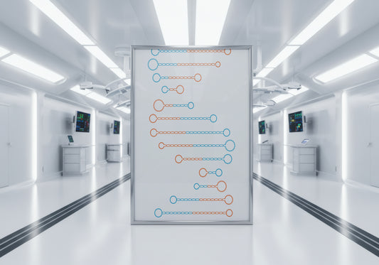 Print Technology DNA Abstract Grey Illustration 60x90cm