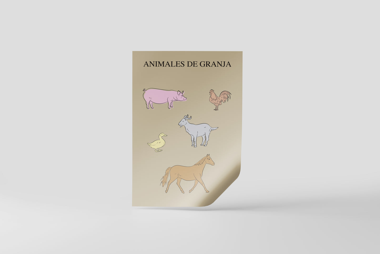 Print School Farm Animals 60x90cm