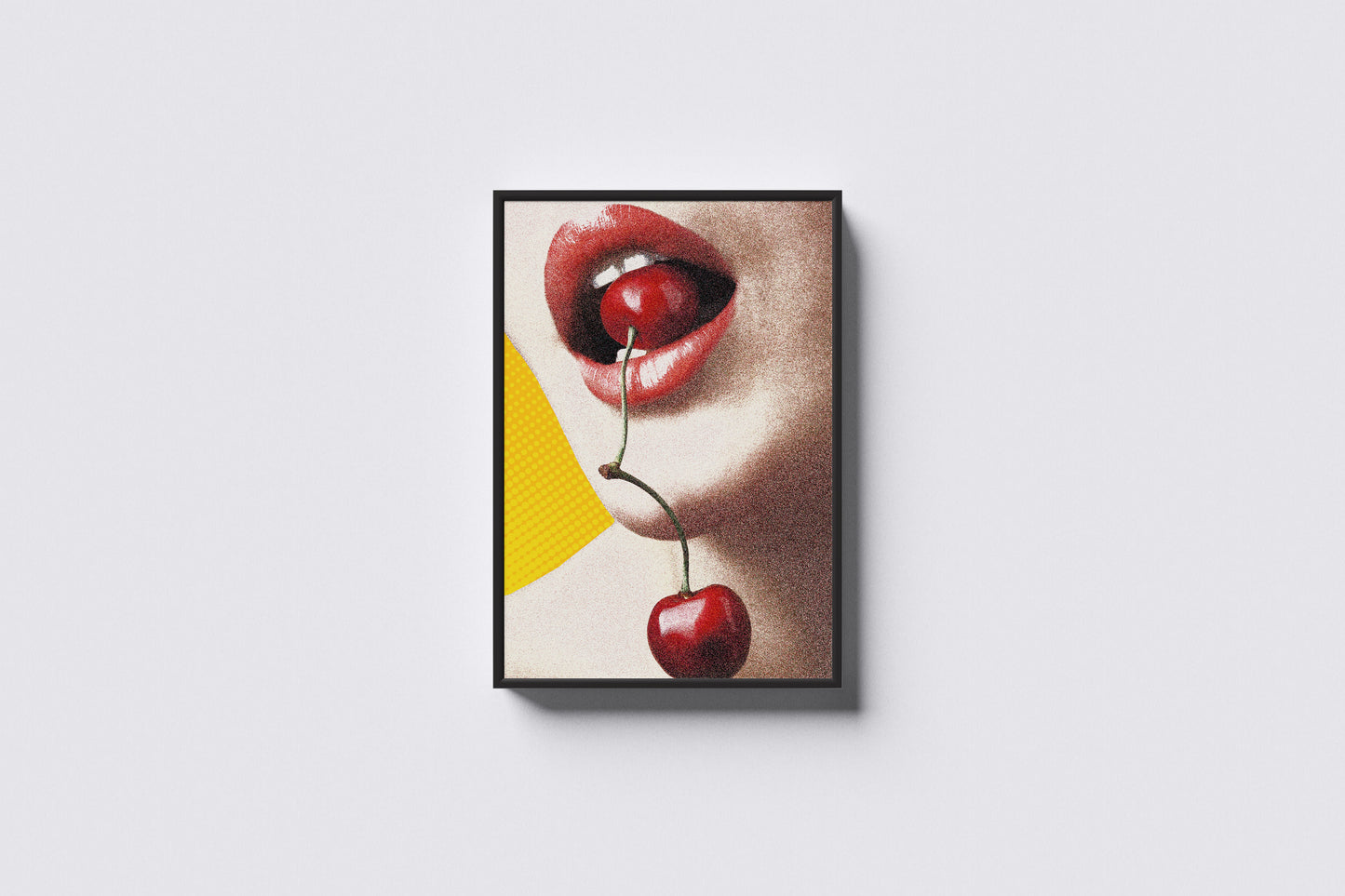 Print Food Cherry Mouth Retro 70x105cm