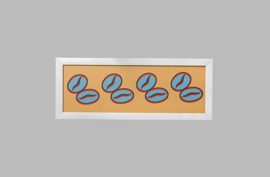 Print Food Coffee Beans Yellow Blue Red Pop Art 73x39cm