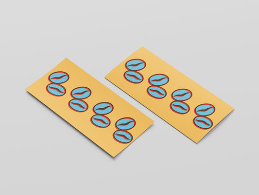 Print Food Coffee Beans Yellow Blue Red Pop Art 73x39cm