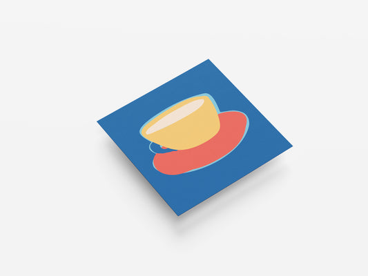 Print Food Cup Of Coffee Blue Pop Art 28x30cm