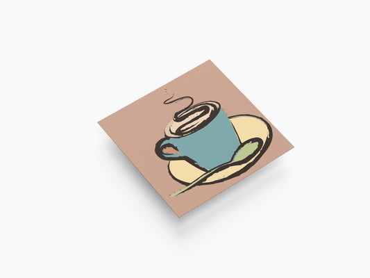 Print Food Cup Of Coffee Brown Pop Art 40x40cm