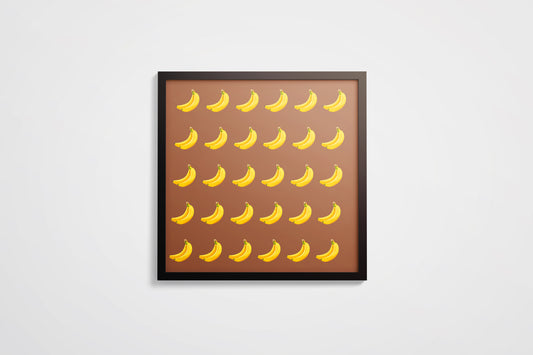 Print Food Fruit Banana Pattern Brown Illustration 50x50cm