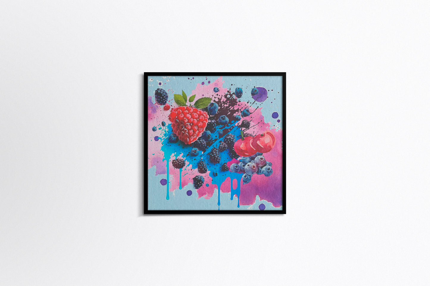 Print Food Fruit Berries Explosion Illustration 36x36cm