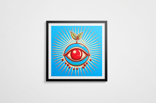 Print Food Fruit Eye Cherry Illustration 40x40cm