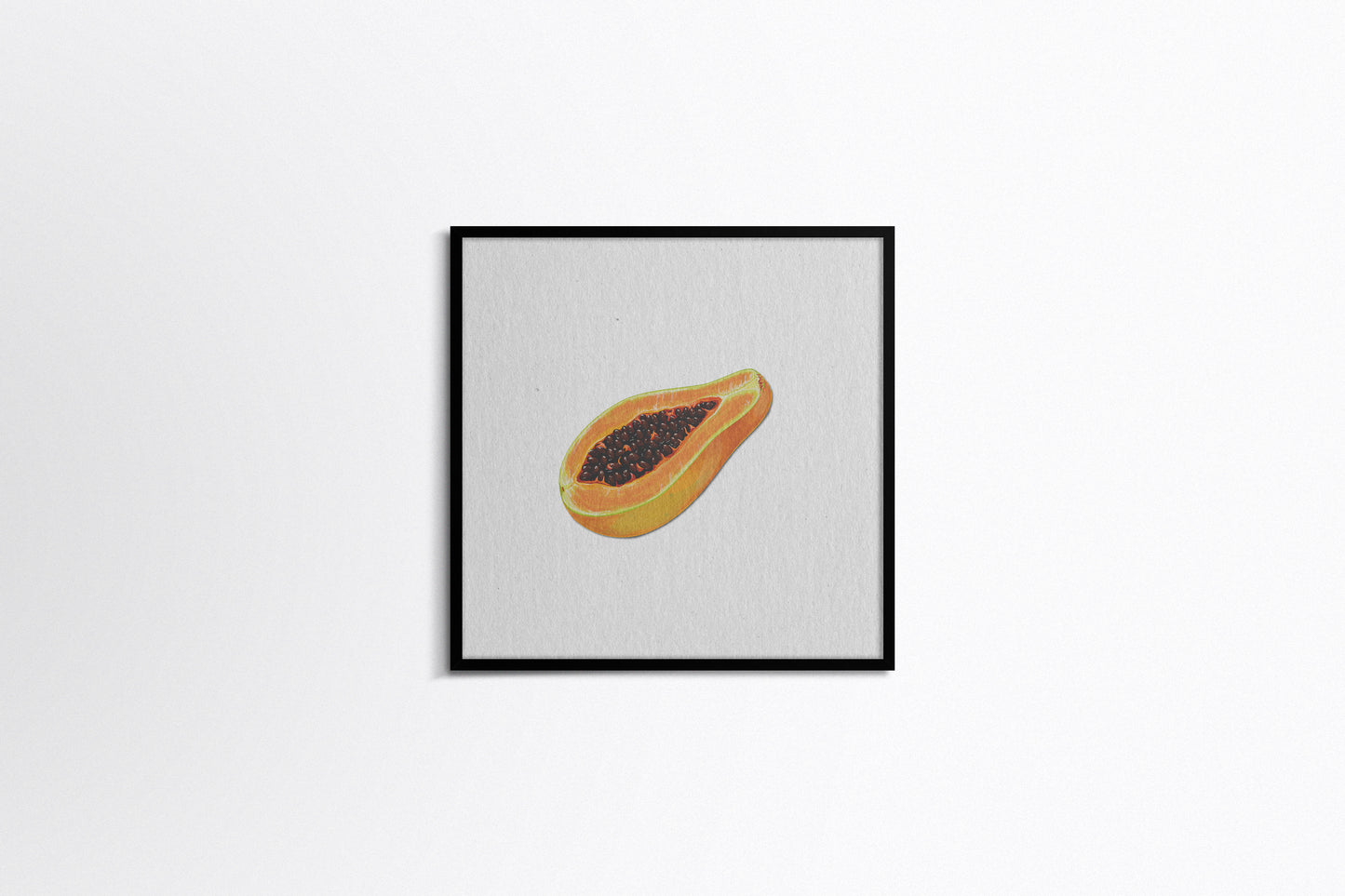 Print Food Fruit Papaya Cut In Half Illustration 80x90cm